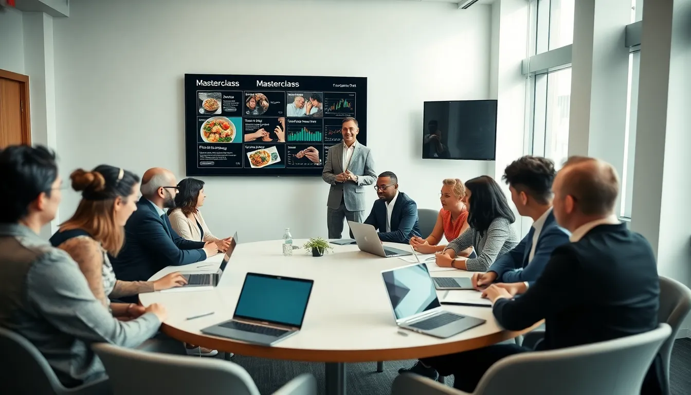 diverse professionals participating in a masterclass session.